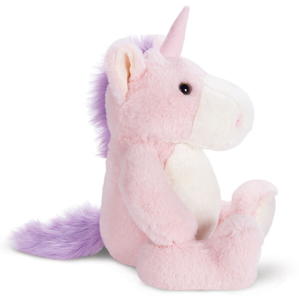 15" Cuddle Chunk Unicorn - Side view of soft floppy pink unicorn with purple mane and tail image number 8